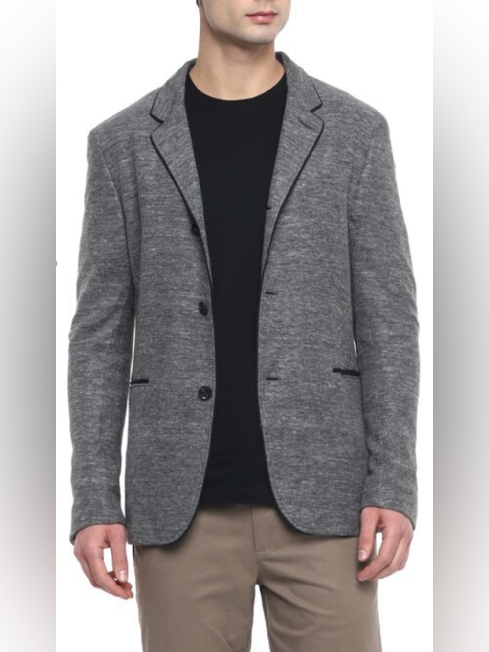 John Varvatos gray knit jacket blazer size 36